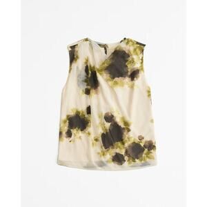 NEW Abercrombie & Fitch Women's M Floral Draped Shell Sleeveless Blouse Shirt